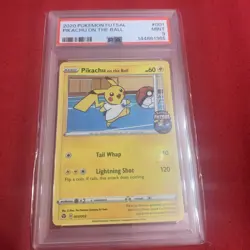 2020 Pikachu on the ball 001 PSA 9 - Image 1