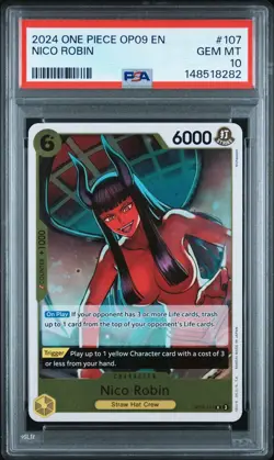 2024 Nico Robin One Piece Art Rare #OP09-107 PSA 10 Foil - Image 1