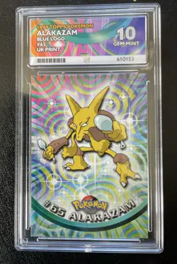 Topps Alakazam #65 1999 TV Animation Edition Rare Pokemon Card Ace Graded 10 Gm - Image 1