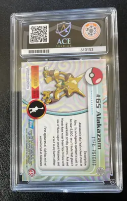 Topps Alakazam #65 1999 TV Animation Edition Rare Pokemon Card Ace Graded 10 Gm - Image 2