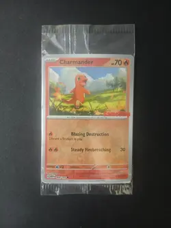 Pokemon Charmander Reverse Holo Card 004/165 GameStop Promo, Sealed - Image 1