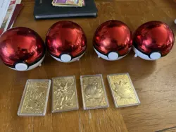 1999 Pokemon Gold Plated Card Set Charizard,Mewtwo, Togepi, Jigglypuff - Image 1