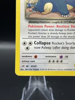 (MP) Rocket's Snorlax Rare 33/132 Gym Heroes Pokemon TCG Card 330a-108 - Image 4