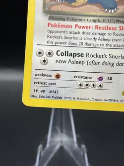 (MP) Rocket's Snorlax Rare 33/132 Gym Heroes Pokemon TCG Card 330a-108 - Image 5