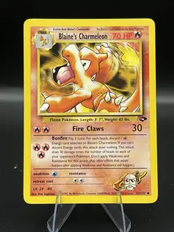 (NM) Blaine's Charmeleon 31/132 Gym Challenge Pokemon TCG Card 330-39 - Image 1
