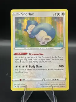 (LP) Snorlax 131/185 Reverse Holo Vivid Voltage Pokemon TCG Card 330a-34 - Image 1