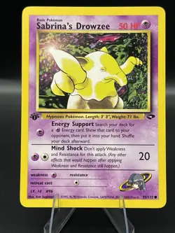 (NM) Sabrina's Drowzee 1st ed 95/132 Gym Challenge TCG Card - Image 1