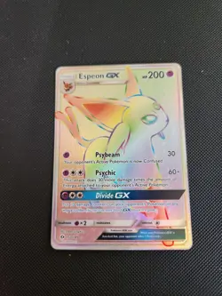 Espeon GX Rainbow Secret Rare Pokemon TCG Card 152/149 Sun & Moon - Image 1