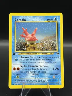 (NM) Corsola 1st ed 37/75 Neo Discovery Pokemon TCG Card 330a-124 - Image 1