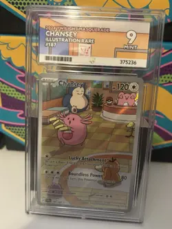 Pokemon TCG Chansey Illustration Art Rare Card Twilight Masquerade 187/167 ACE 9 - Image 1