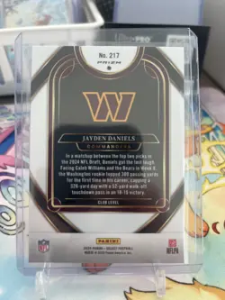 2024 Panini Select #217 Jayden Daniels Red & Yellow Prizm Shock - Image 2