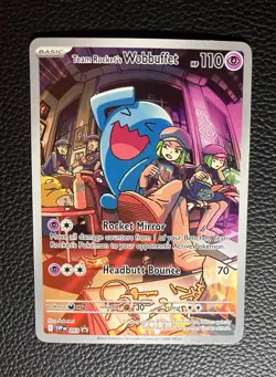 Pokemon TCG Team Rocket's Wobbuffet 203 Scarlet & Violet Black Star Promo - Image 1