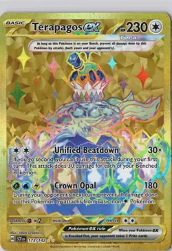 Terapagos ex 173/142 SCR Stellar Crown Hyper Rare Gold Pokemon Card NM - Image 1