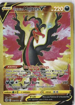 Galarian Moltres V 183/172 Brilliant Stars Gold Secret Rare Holo NM Pokemon Card - Image 1