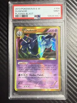 2013 Pokemon B & W PSA 9 Dusknoir Plasma Blast Holo Card #104 - - Image 1