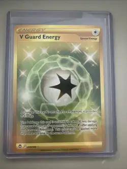 NM-Mint V Guard Energy - 215/195 - Secret Rare Pokemon Silver Tempest - Image 1