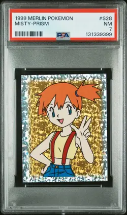 PSA 7 NM 1999 MERLIN POKEMON S28 MISTY-PRISM - Image 1