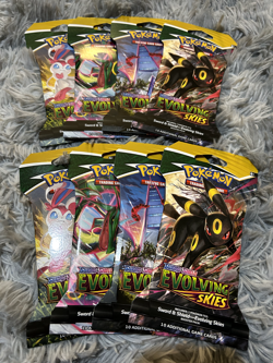 Pokemon TCG Evolving Skies Sleeved Booster Packs - LOT of 8- 2 Art Sets 820650808777 - Image 1