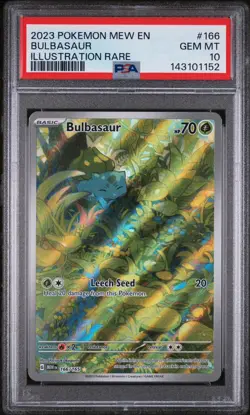2023 Pokemon 151 Bulbasaur Illustration Rare 166/165 PSA 10 English - Image 1