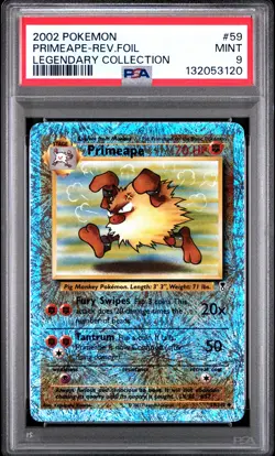 2002 POKEMON LEGEND COLL #59 PRIMEAPE-REVERSE FOIL PSA 9 - Image 1