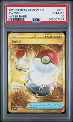2023 POKEMON MEW EN-151 HYPER RARE #206 SWITCH PSA 10 - Image 1