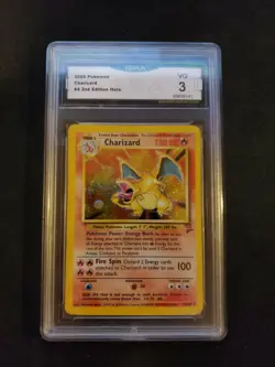 2000 Pokemon Game Base 2 Charizard Holo #4/130 PSA GMA 3 VG WOTC - Image 1