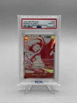 One Piece TCG 3rd Anniversary Treasure CP Pack Monkey D. Luffey PSA 10 #OP13-006 - Image 1