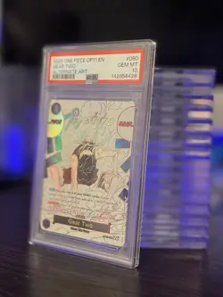 2025 ONE PIECE OP11-A FIST OF DIVINE SPEED ALTERNATE ART #080 GEAR TWO PSA 10 - Image 4