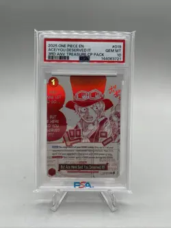 One Piece TCG 3rd ANV Treasure CP Pack Ace/ You Deserved It PSA 10 #OP13-019 - Image 1