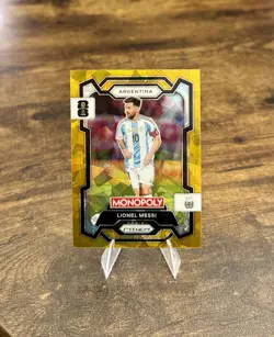 2026 Panini Prizm Monopoly FIFA World Cup Lionel Messi Gold Cracked Ice SP #1 - Image 1