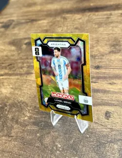 2026 Panini Prizm Monopoly FIFA World Cup Lionel Messi Gold Cracked Ice SP #1 - Image 3