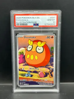 Pokemon PSA 10 GEM MT Darumaka 097/086 Black Bolt Illustration Rare Holo S#2830 - Image 1