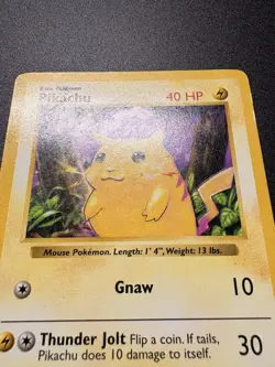 Pikachu 58/102 Yellow Cheeks Shadowless Base Set 1999 WOTC Pokemon MP - Image 5