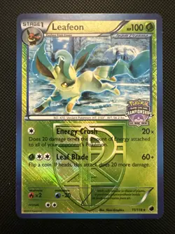 1x Leafeon 11/116 State Championships Promo Card Holo Crosshatch Pokemon - Image 1