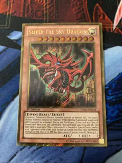Slifer the Sky Dragon PGLD-EN032 1st Edition Gold Secret Rare Yugioh Card - NM - Image 1