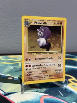 Poliwrath #9 9/75 Neo Discovery Unlimited Holo Rare Vintage WOTC Pokemon Card MP - Image 4