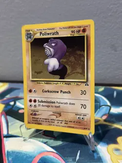 Poliwrath #9 9/75 Neo Discovery Unlimited Holo Rare Vintage WOTC Pokemon Card MP - Image 5