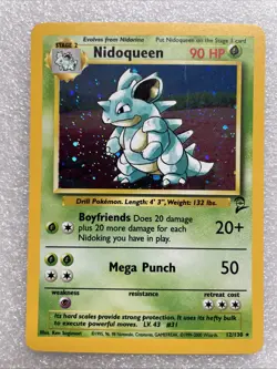 Pokemon TCG Nidoqueen Base Set 2 Holo Unlimited Holo Rare Card 12/130 w/Swirl - Image 1