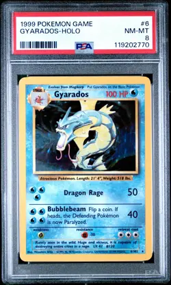 1999 Pokemon Base Set Gyarados Holo #6 Unlimited PSA 8 WOTC Vintage - Image 1