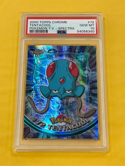 2000 Topps Chrome Pokemon Tentacool Spectra Refractor #72 PSA 10 GEM MINT - Image 1