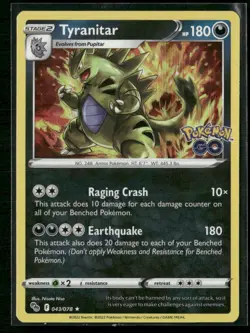 Tyranitar Pokemon GO 043/078 Holo NM - Image 1