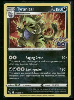 Tyranitar Pokemon GO 043/078 Reverse Holo NM - Image 1