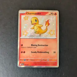 Pokemon Charmander 109/091 SV: Paldean Fates Shiny Rare Holo 70HP - Image 1