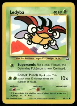 Pokemon Tcg Ledyba #63 Pokemon Neo Genesis NM - Image 1