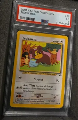 POKEMON CARD TEDDIURSA 65 NEO DISCOVERY #65 VINTAGE GRADED PSA 5 - Image 2