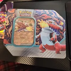Sealed Pokemon TCG Paldea Partners Tin featuring Skeledirge ex - Image 1