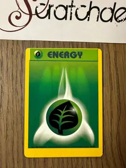 ERROR Miscut Misprint - Pokemon GRASS ENERGY - Base Set - 99/102 Alignment Dot - Image 1