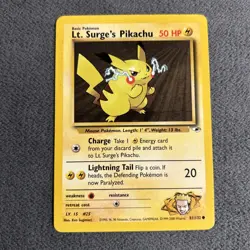Pokemon TCG Lt. Surge's Pikachu Gym Heroes 81/132 Regular Unlimited Common - NM - Image 1