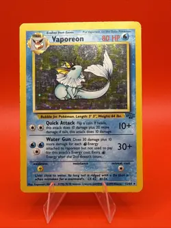 Pokemon TCG Vaporeon Jungle 12/64 Holo Unlimited Holo Rare - Image 1