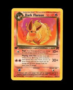 2000 Pokemon TEAM ROCKET 1st Edition DARK FLAREON 35/82! LP - Image 1